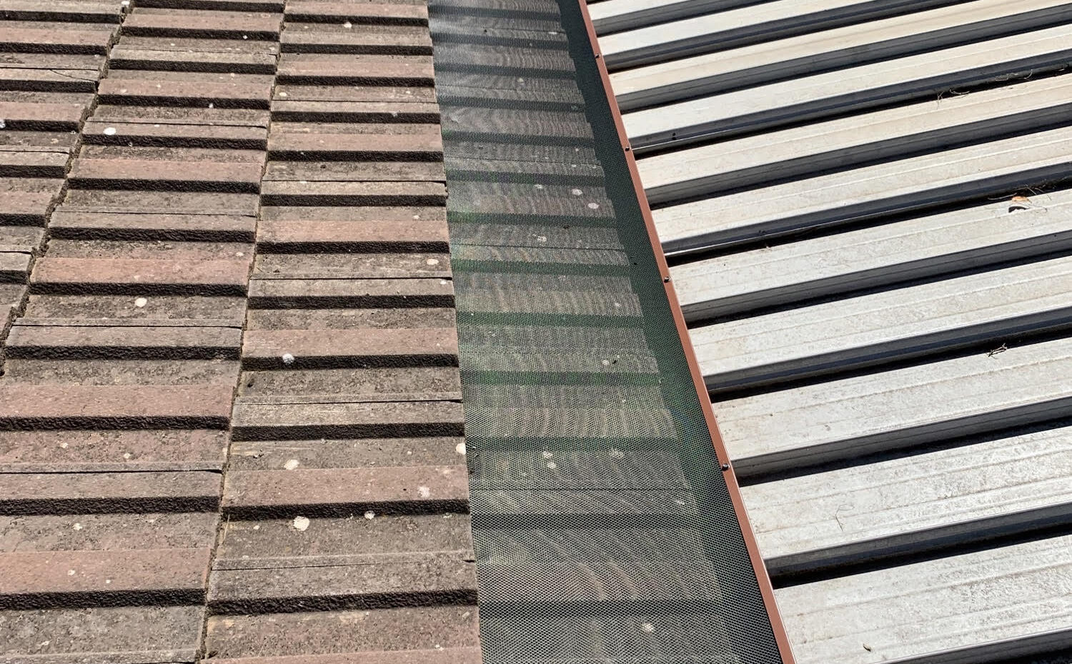 Photo of roof with gutter guard installed